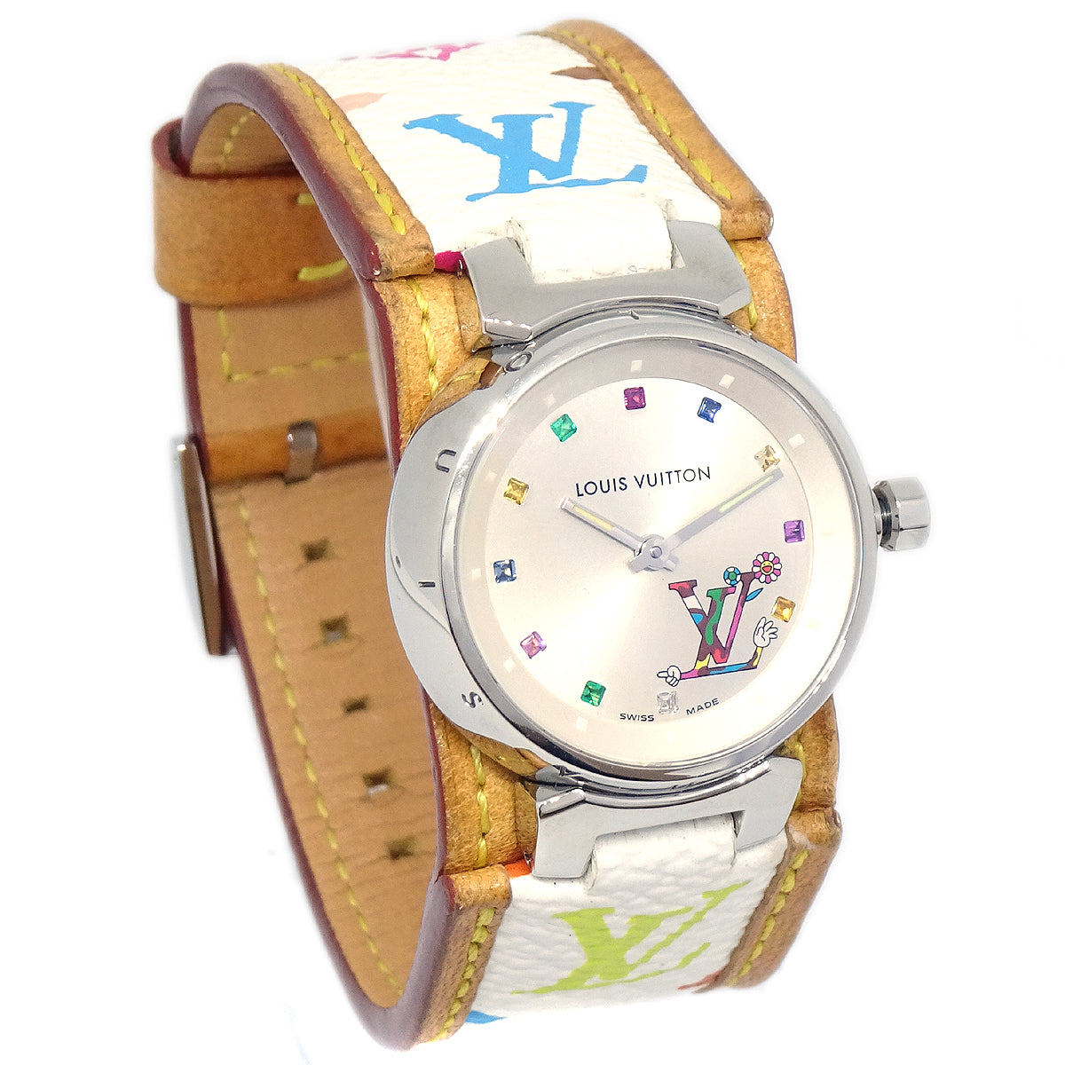 Louis Vuitton 2012 x Takashi Murakami Monogram Multicolor Tambour Watch Q12130