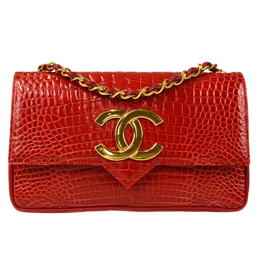 Chanel * 1986-1988 Big CC Pointed Flap Mini Crocodile