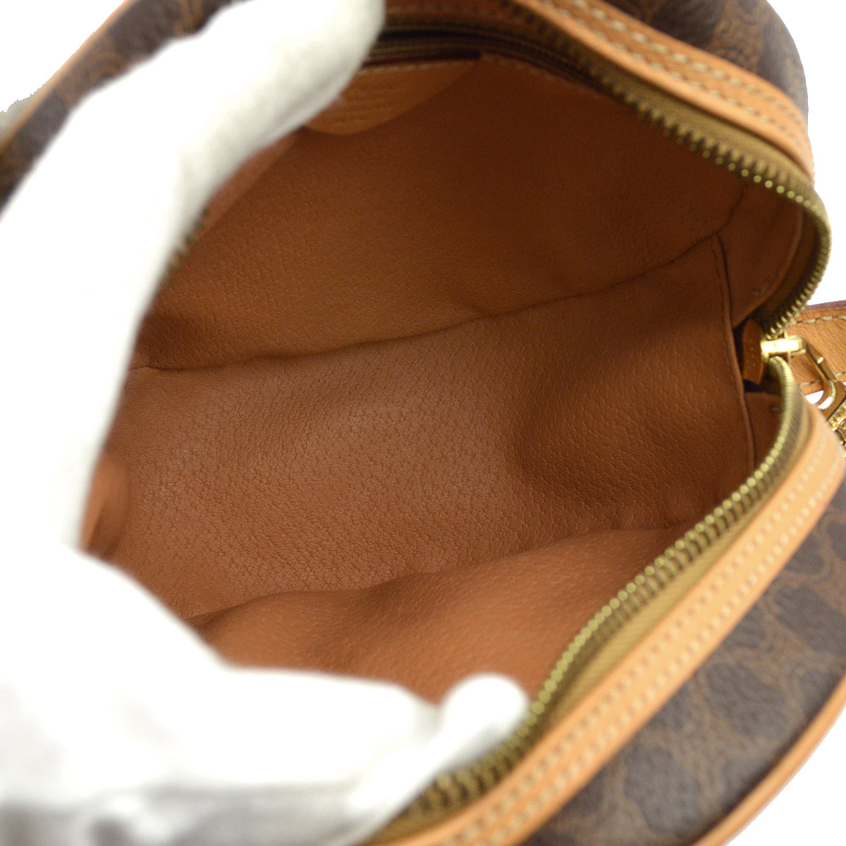 Celine Brown Macadam Shoulder Bag