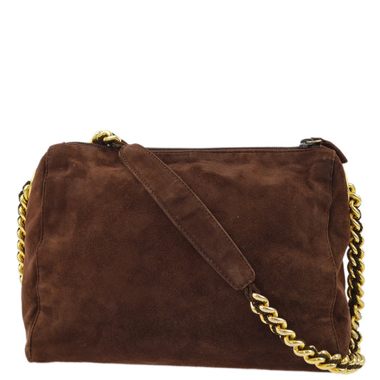 Prada Brown Suede Shoulder Bag