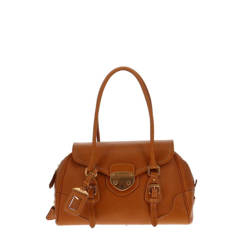 Prada Cinghiale Cuoio Top Handle Bag With Goldtone Hardware