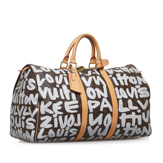 Louis Vuitton Monogram Graffiti Keepall 50 (SHG-PDztEU)