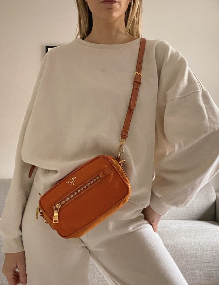 Prada Orange Nylon Crossbody Bag