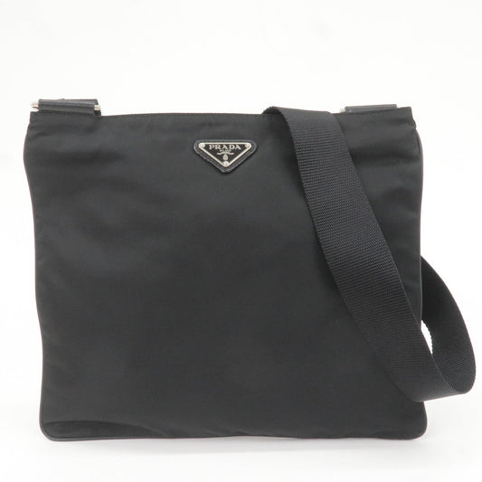 PRADA Nylon Leather Shoulder Bag Cross Body Bag Black