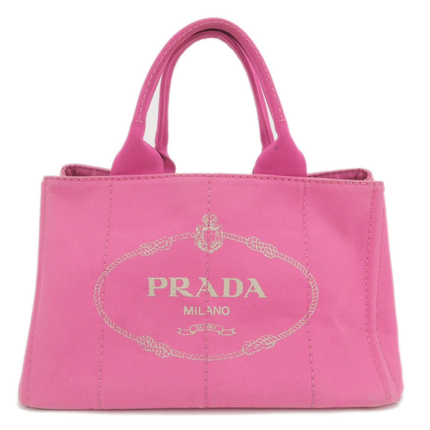 PRADA Canapa Canvas Tote Bag Hand Bag Pink BN1877