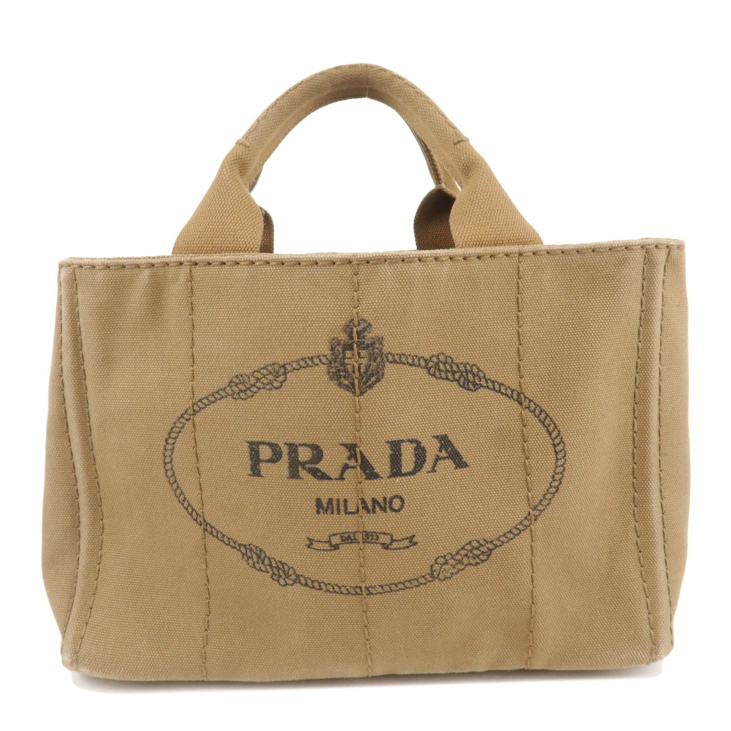 PRADA Canapa Mini Canvas 2Way Bag Shoulder Bag Brown B2439G