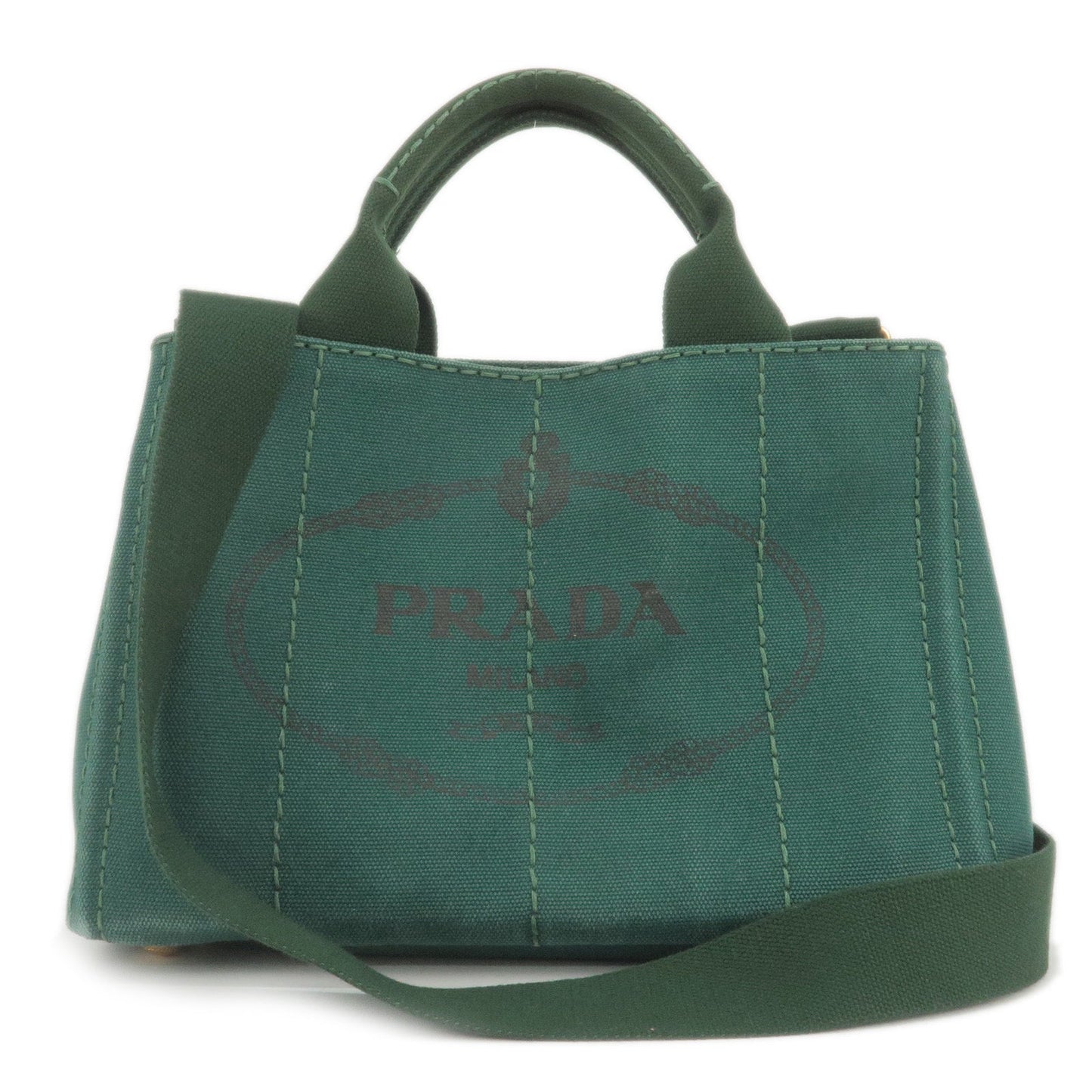 PRADA Canapa Mini Canvas 2Way Bag Shoulder Bag Green B2439G