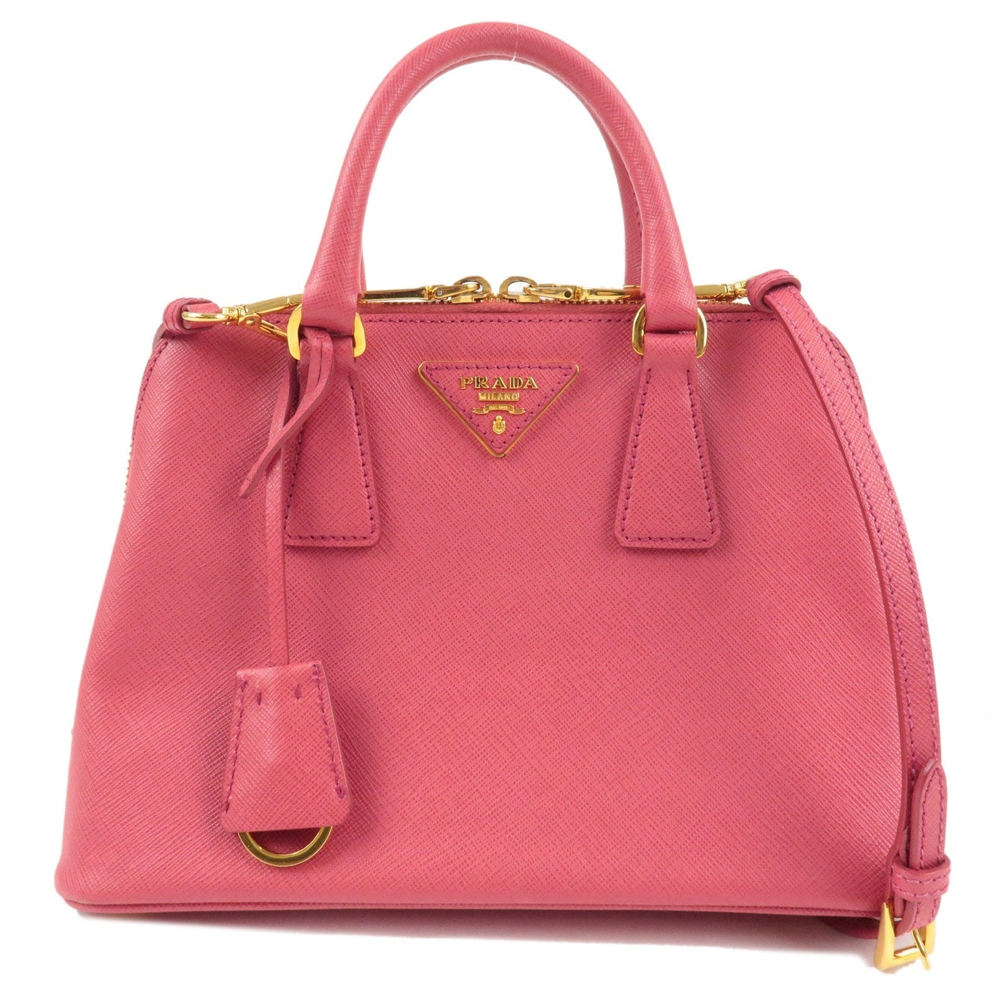 PRADA Logo Leather 2Way Hand Bag Shoulder Bag Pink BL0838