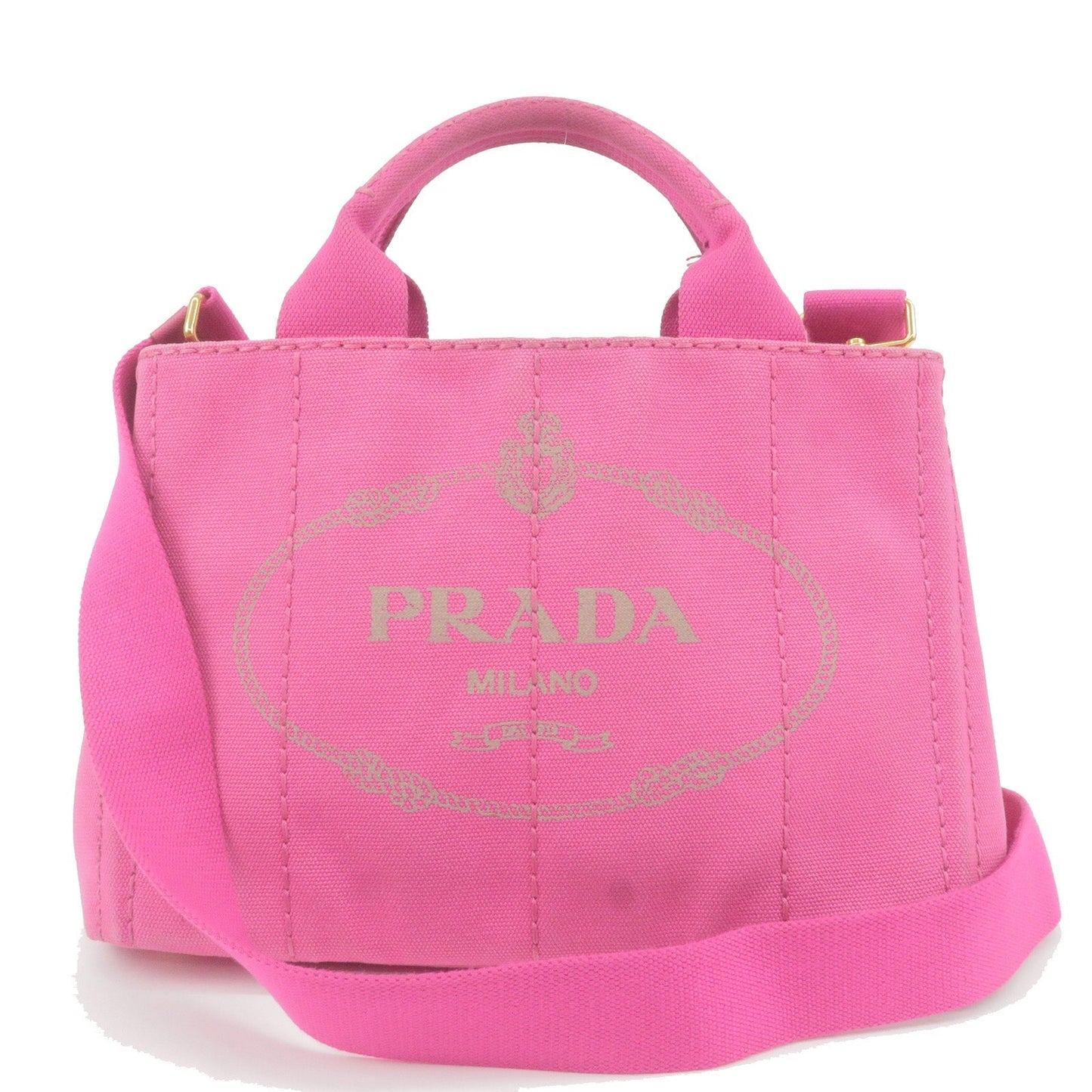 PRADA Canapa Mini Canvas 2Way Bag Shoulder Bag Hand Bag Pink