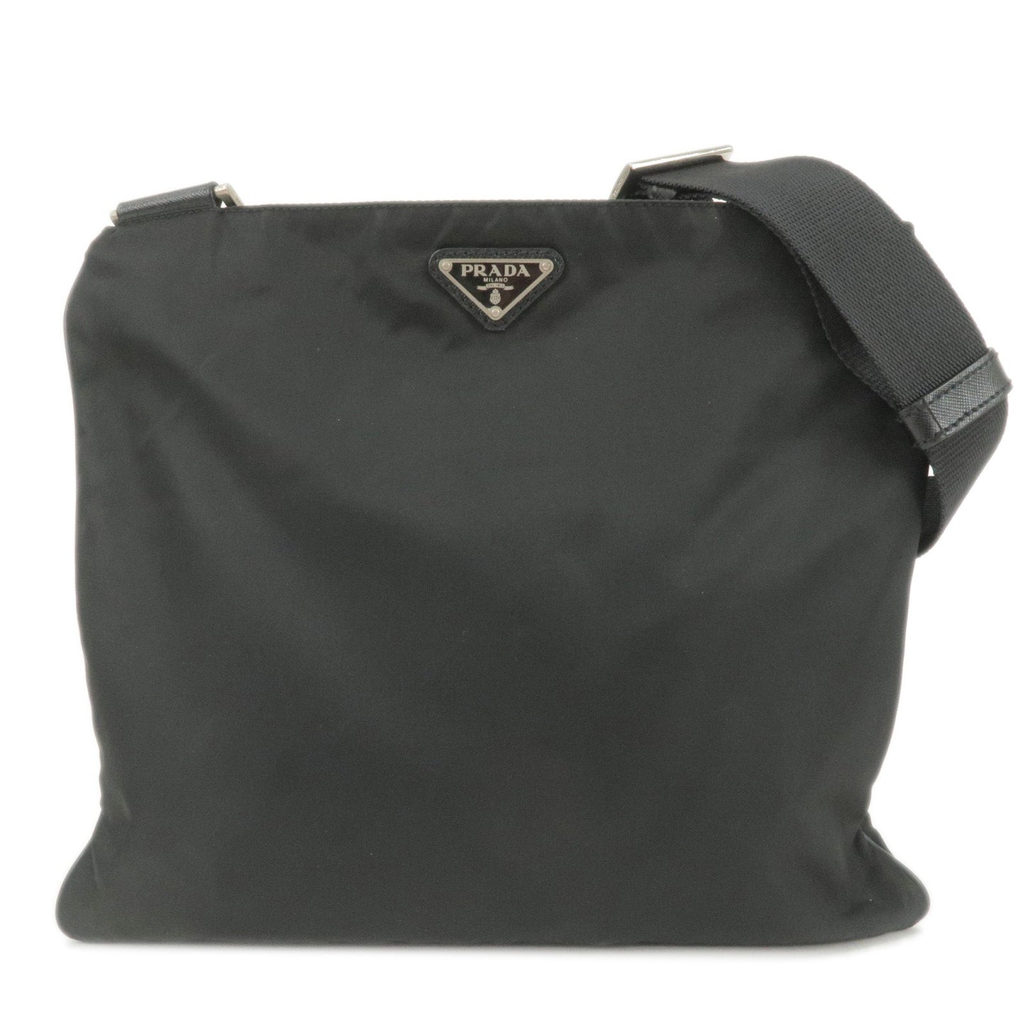 PRADA Nylon Leather Shoulder Bag Crossbody Bag NERO Black