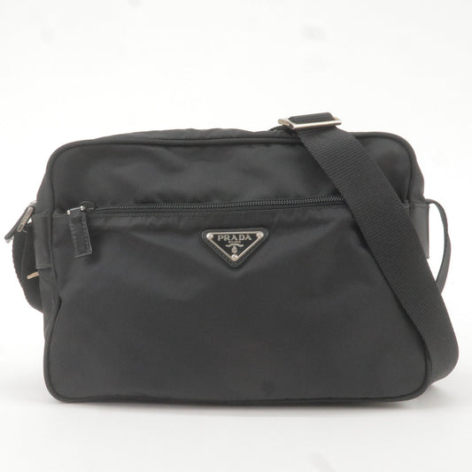 PRADA Logo Nylon Leather Shoulder Bag NERO Black BT0166