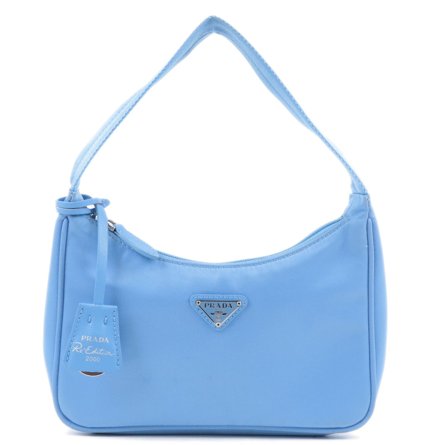 PRADA Re-Edition 2000 Nylon Leather Hand Bag Light Blue 1NE515