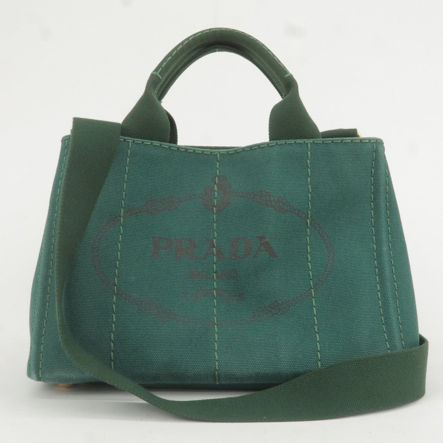 PRADA Canapa Mini Canvas 2Way Bag Shoulder Bag Green B2439G