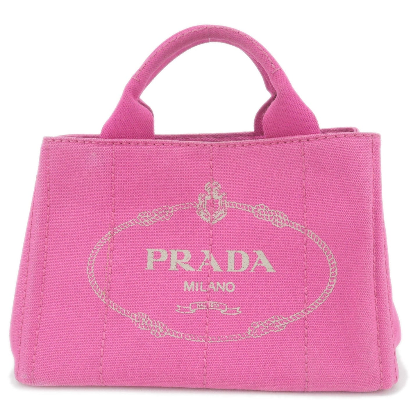 PRADA Canapa Mini Canvas Tote Bag Pink BN2439