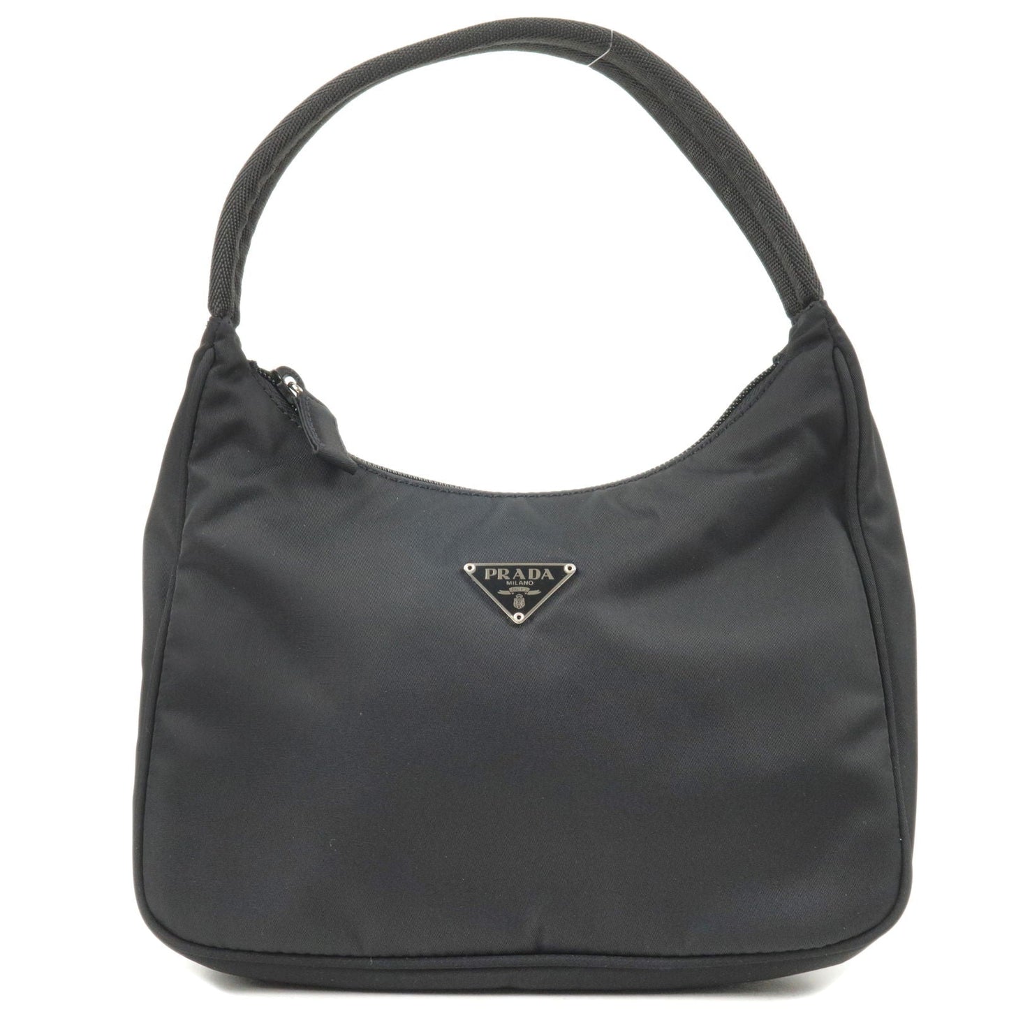 PRADA Logo Nylon Hand Bag Mini Bag NERO Black MV519