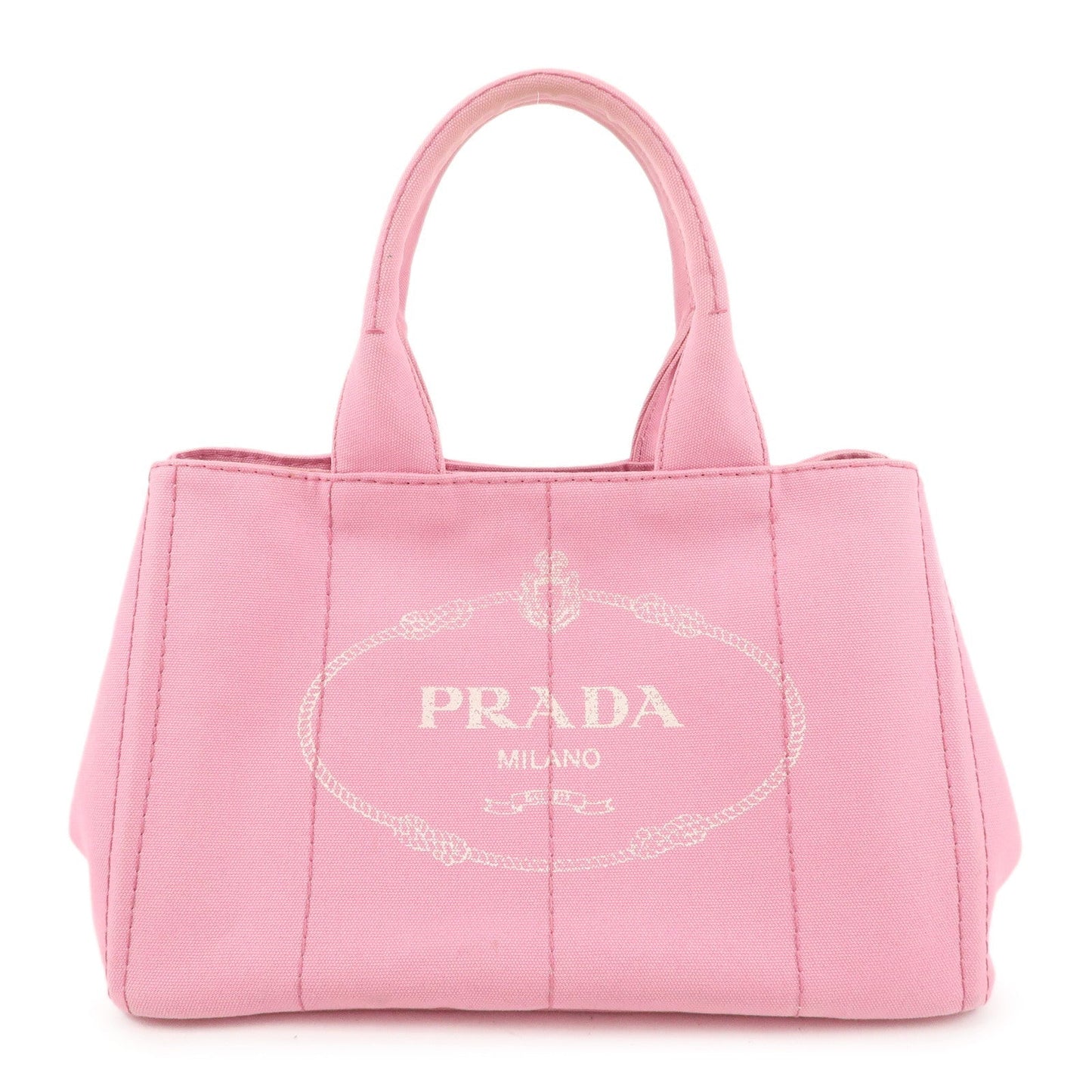 PRADA Logo Canvas Canapa Tote Bag Shoulder Bag Pink