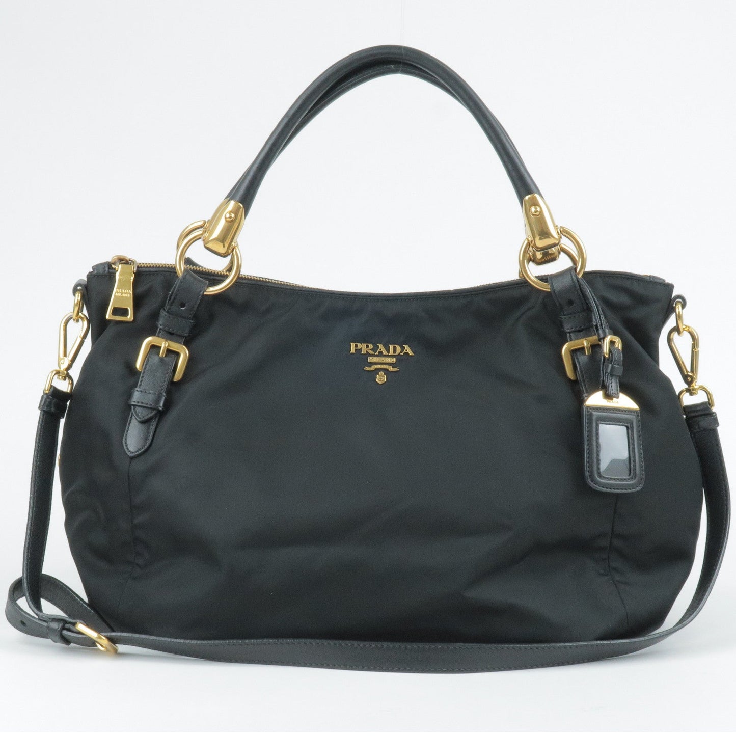 PRADA Nylon Leather Shoulder Bag 2Way Bag NERO Black