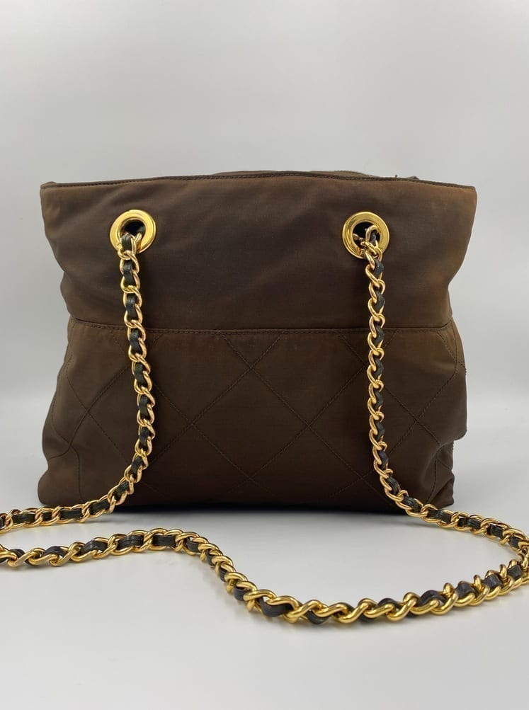 Prada Nylon Shoulder Bag with Chain Handle