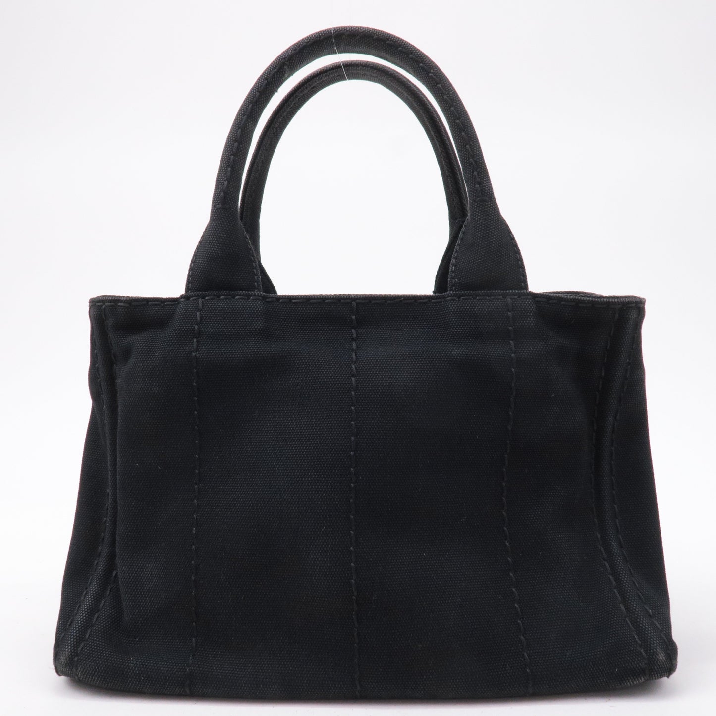 PRADA Canapa Mini Canvas Tote Bag Hand Bag Black