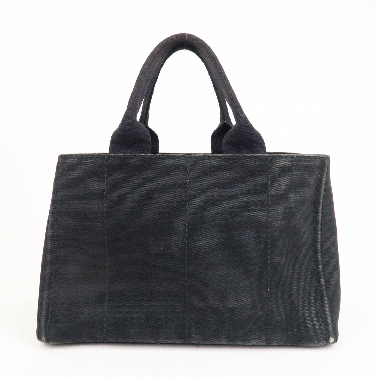 PRADA Canapa Canvas Tote Bag Hand Bag Black B1877B