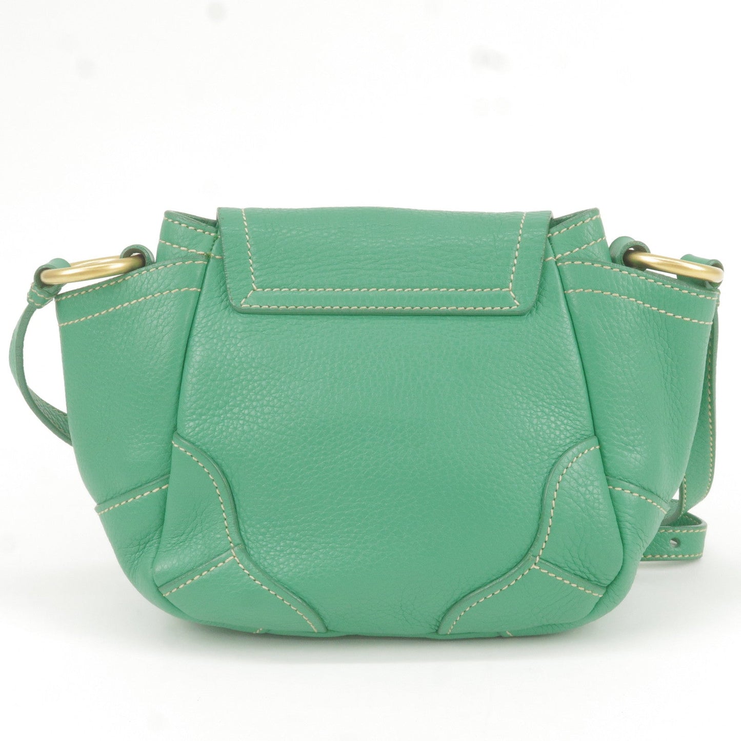 PRADA Logo Leather Shoulder Bag Crossbody Bag Green