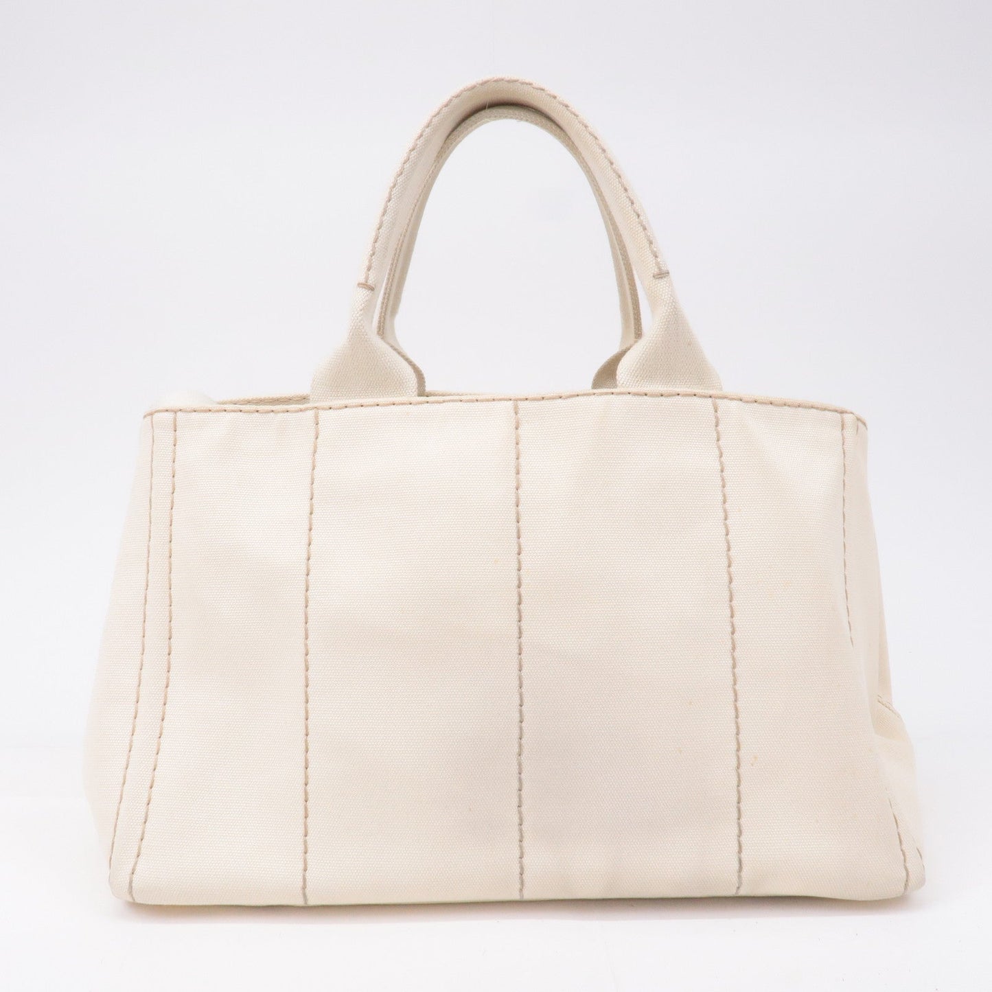 PRADA Logo Canapa Canvas 2Way Tote Bag Ivory BN2642