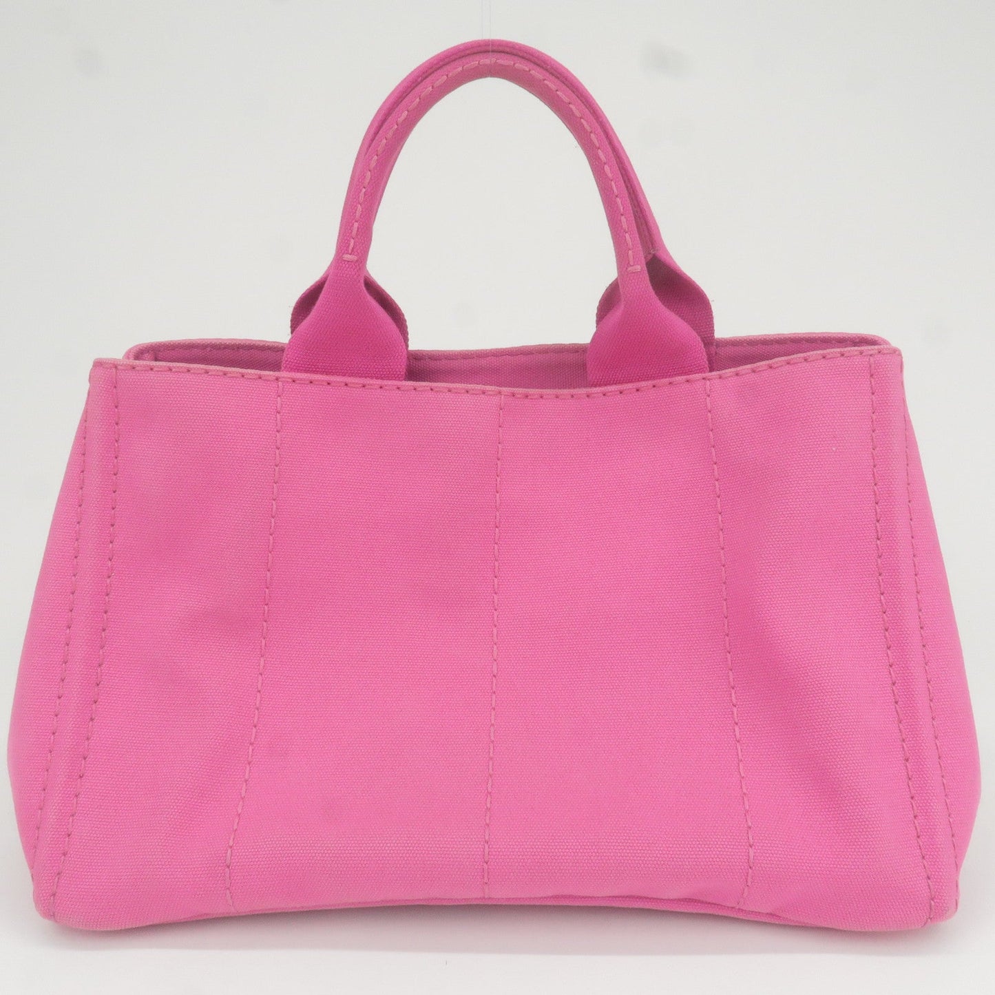 PRADA Logo Canapa Canvas Tote Bag Hand Bag Pink B1877G