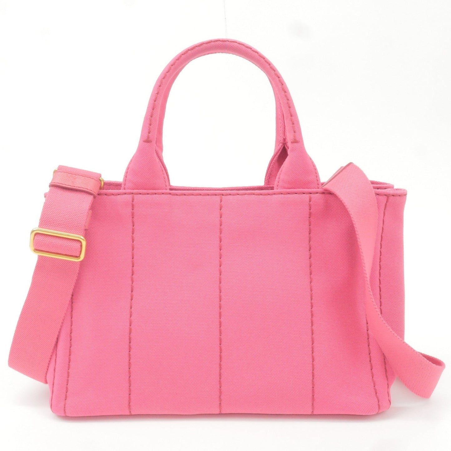 PRADA Logo Canapa Mini Canvas 2Way Tote Bag Pink 1BG439