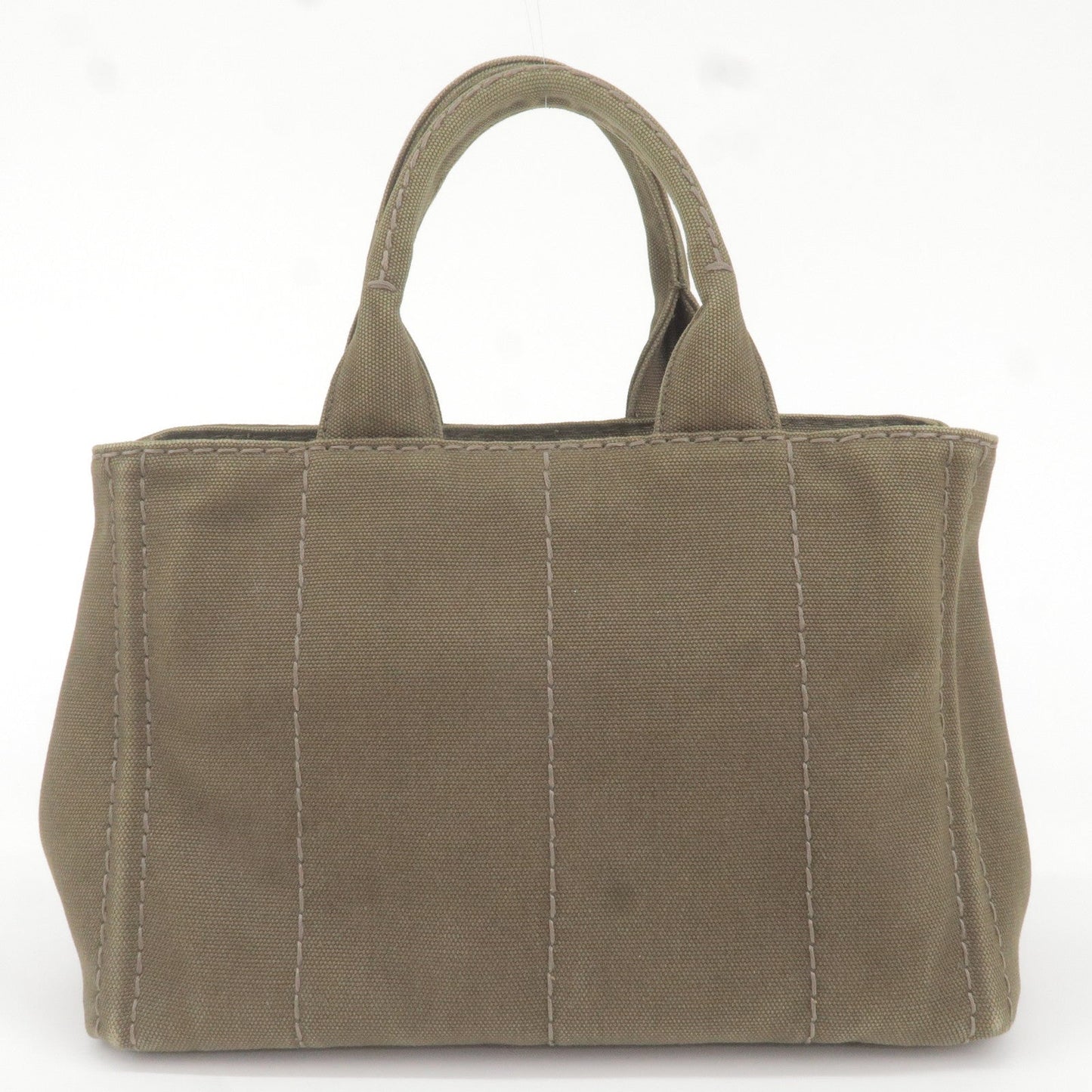 PRADA Canapa Mini Canvas 2Way Bag Hand Bag Khaki BN2439