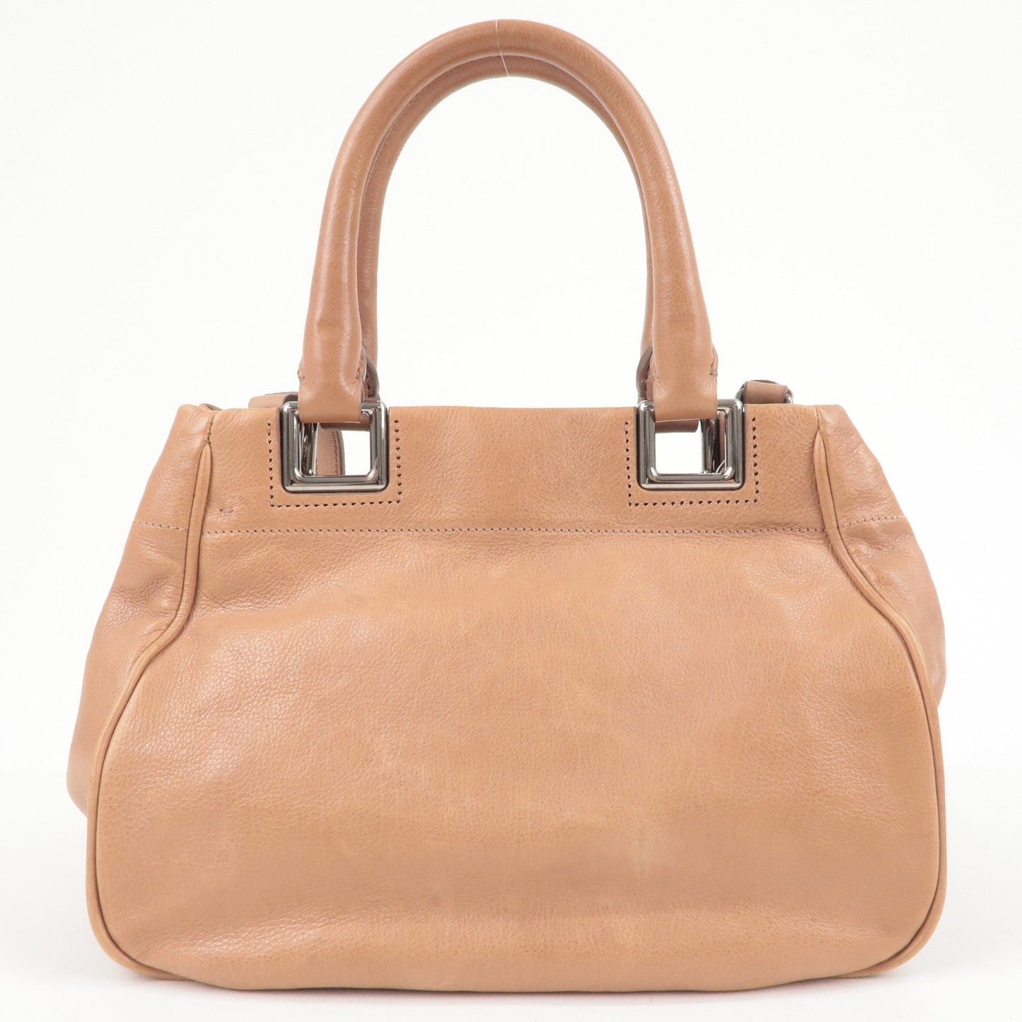 Prada Leather 2WAY bag Hand Bag Shoulder Bag Beige