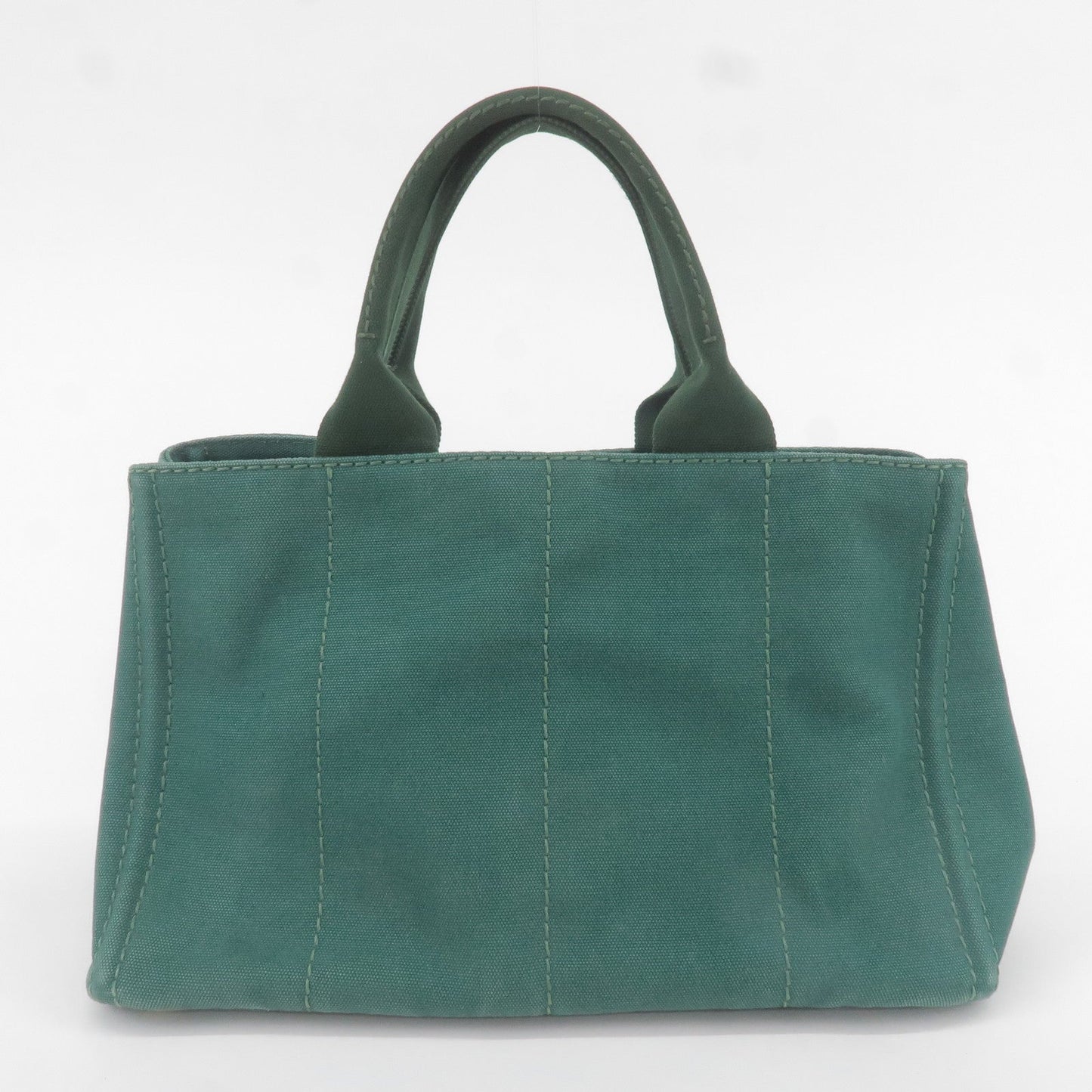 PRADA Canapa Canvas Tote Bag Green BN2642