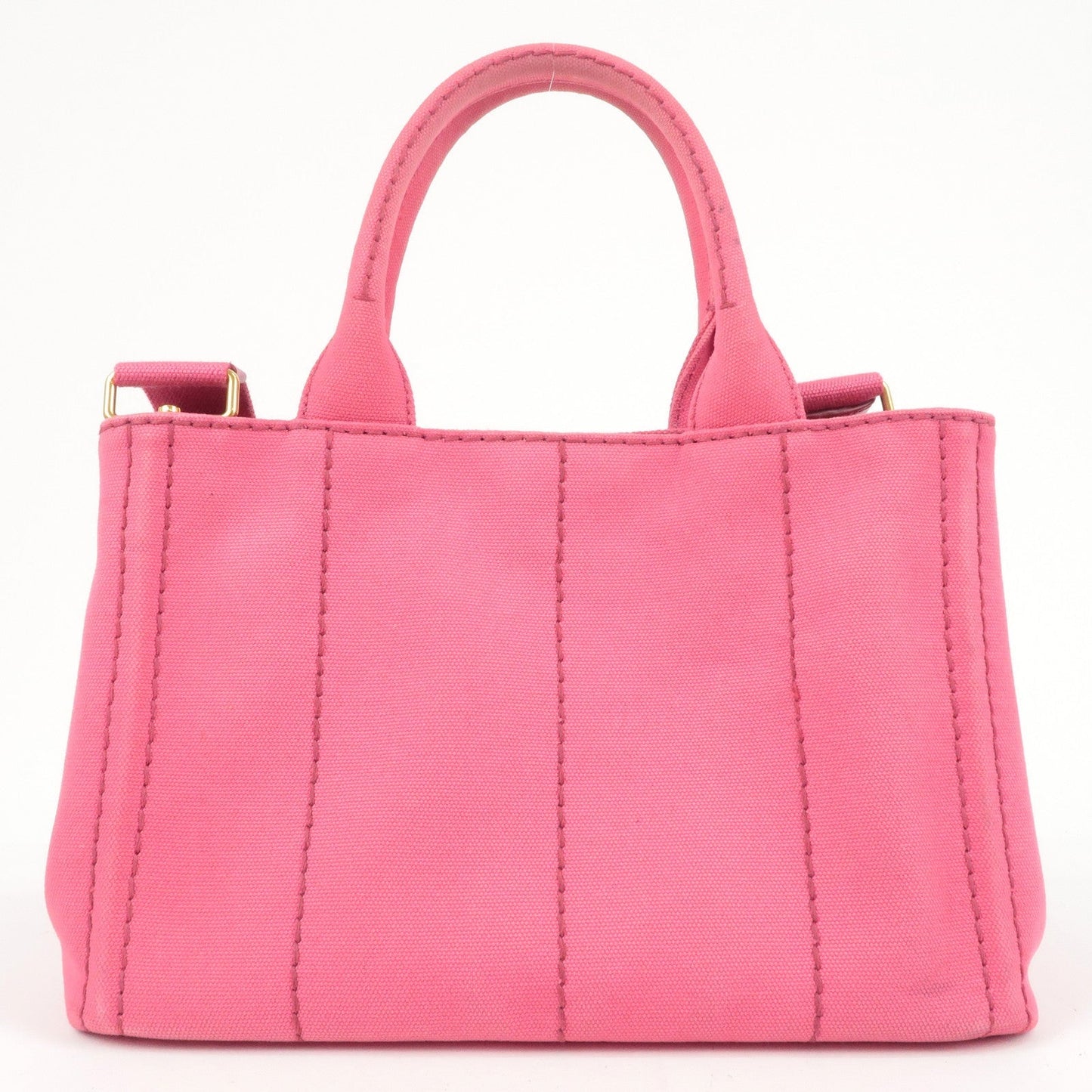 PRADA Logo Canapa Mini Canvas 2Way Tote Bag Pink 1BG439