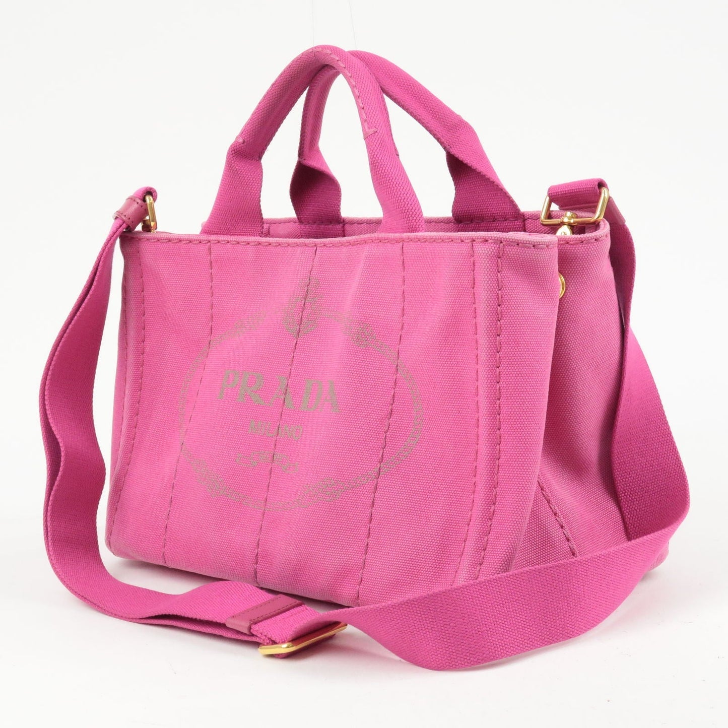 PRADA Canapa Mini Canvas 2Way Bag Shoulder Bag Hand Bag Pink