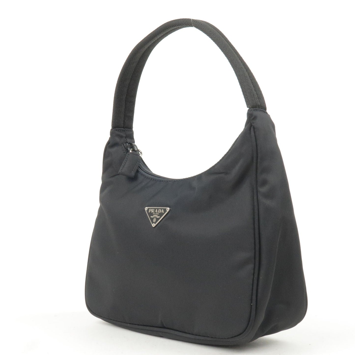 PRADA Logo Nylon Hand Bag Mini Bag NERO Black MV519