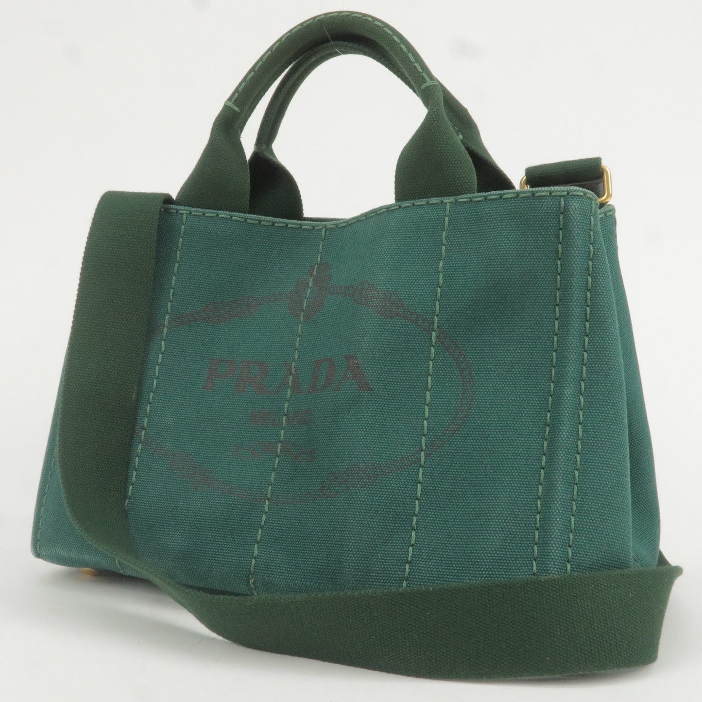 PRADA Canapa Mini Canvas 2Way Bag Shoulder Bag Green B2439G