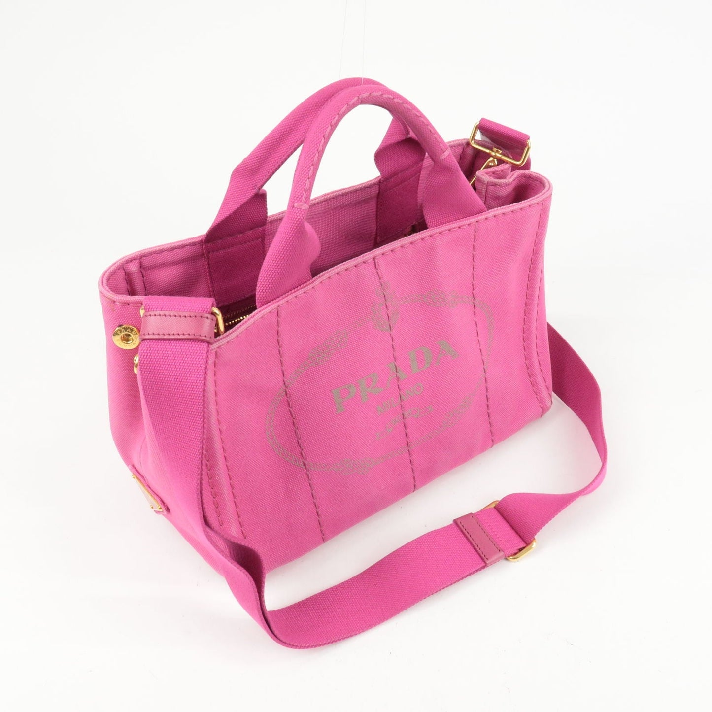 PRADA Canapa Mini Canvas 2Way Bag Shoulder Bag Hand Bag Pink