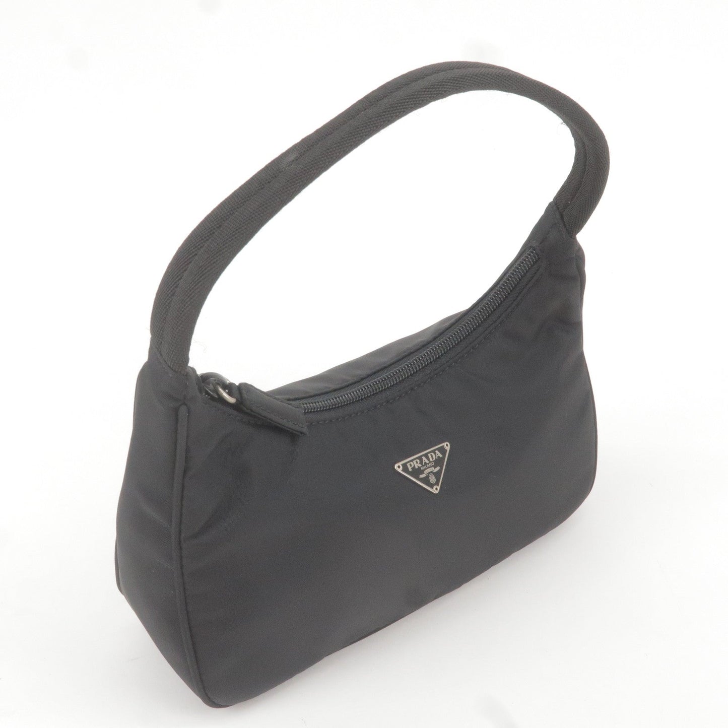 PRADA Nylon Pouch Hand Bag Mini Bag Purse NERO Black MV515