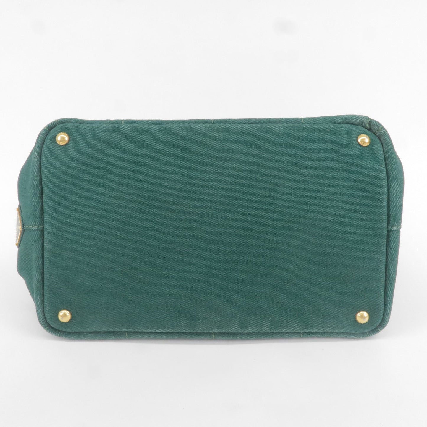 PRADA Canapa Canvas Tote Bag Green BN2642