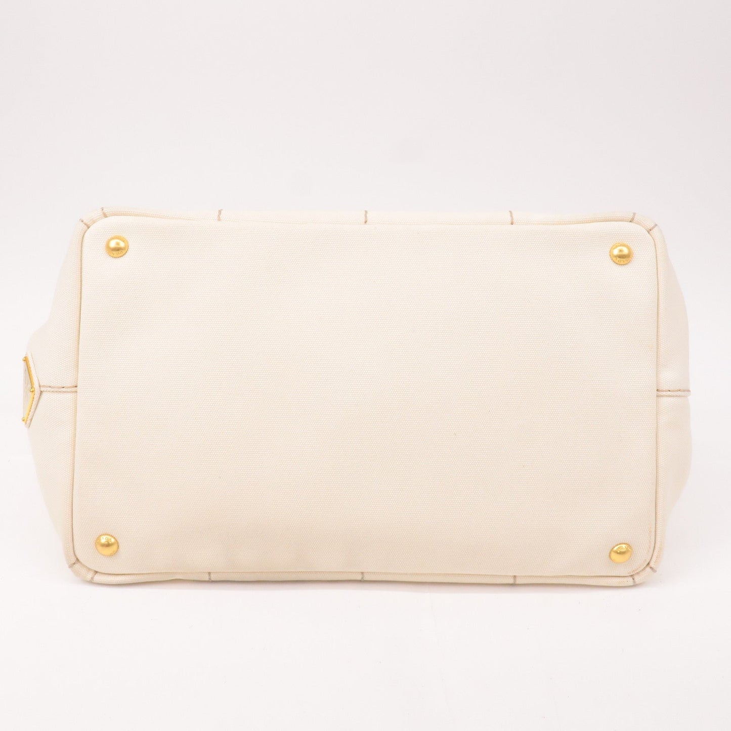 PRADA Logo Canapa Canvas 2Way Tote Bag Ivory BN2642