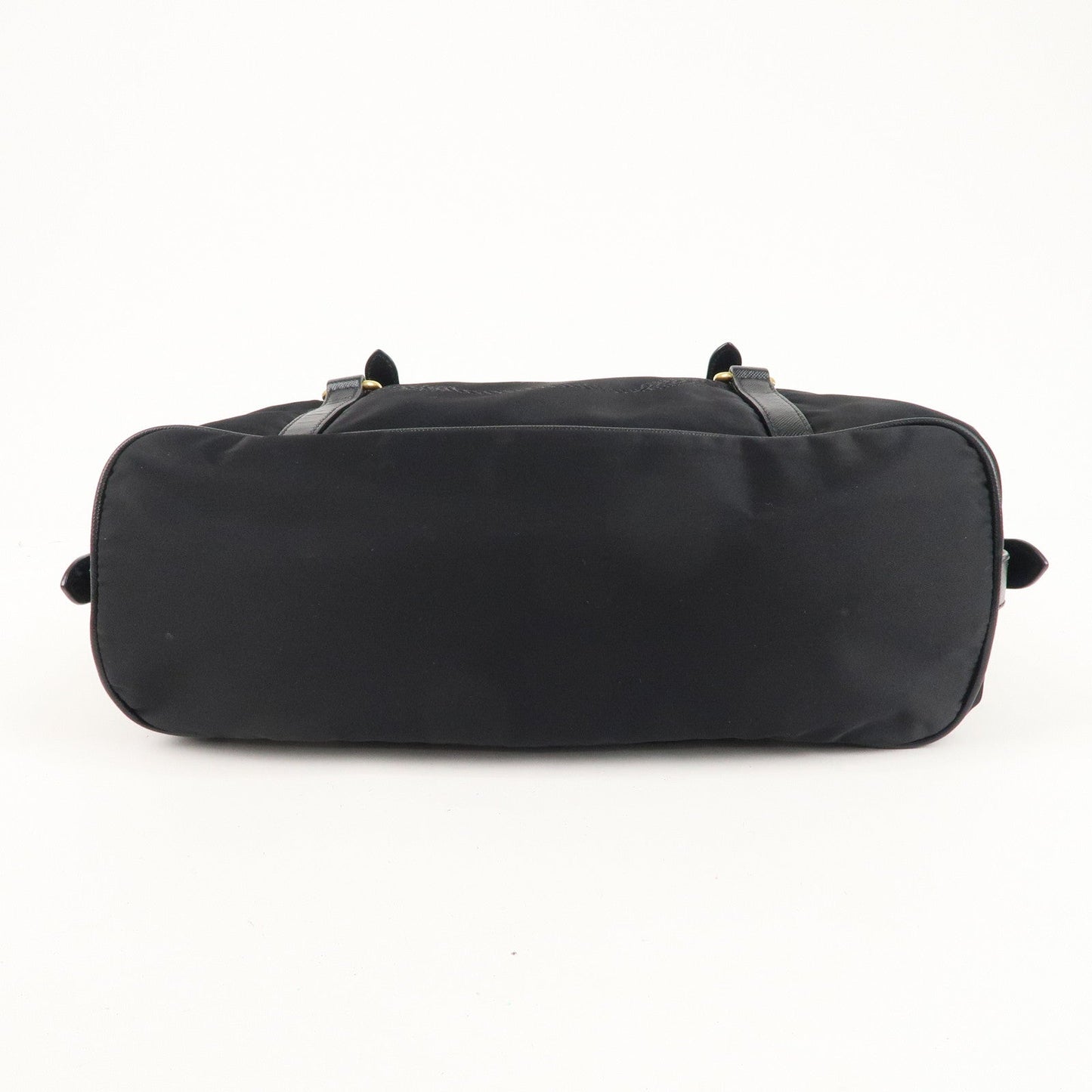 PRADA Nylon Leather Shoulder Bag Black