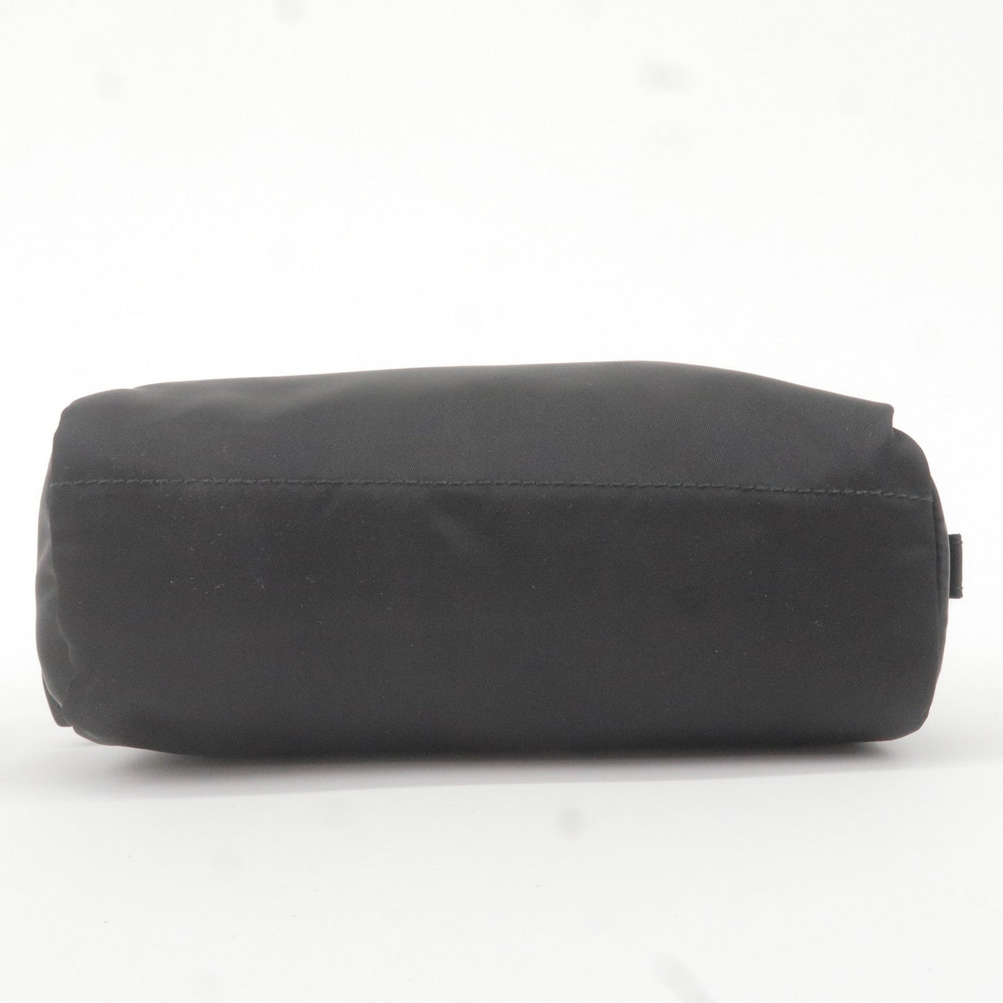 PRADA Logo Nylon Leather Pouch Clutch Bag NERO Black 1NA350