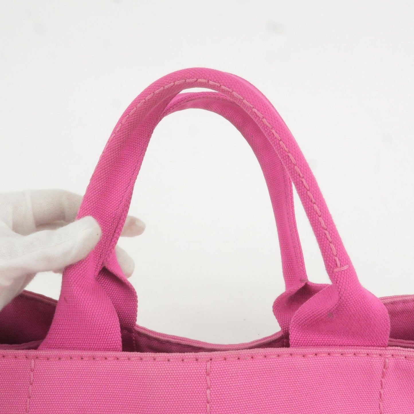 PRADA Canapa Canvas Tote Bag Hand Bag Pink BN1877