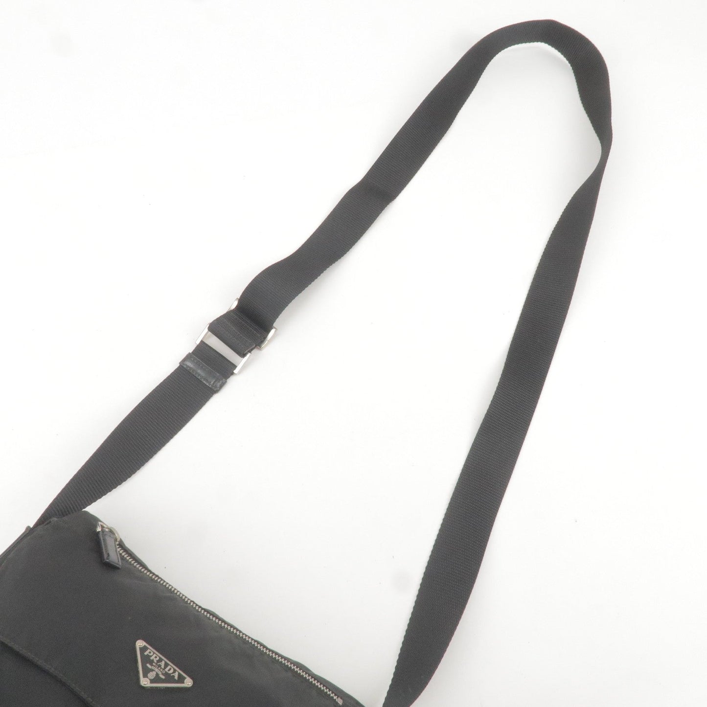 PRADA Nylon Leather Shoulder Bag NERO Black BT8994