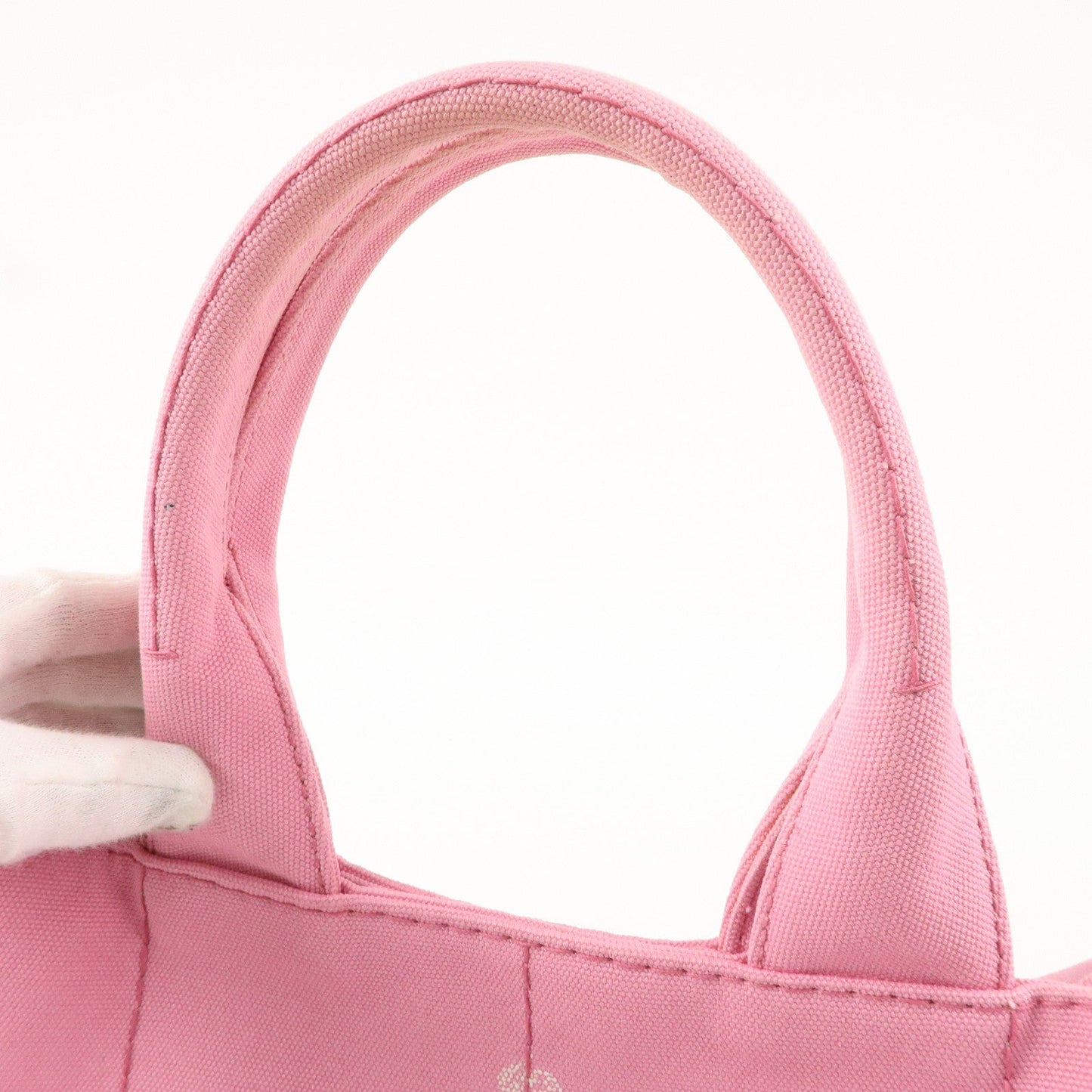 PRADA Logo Canvas Canapa Tote Bag Shoulder Bag Pink