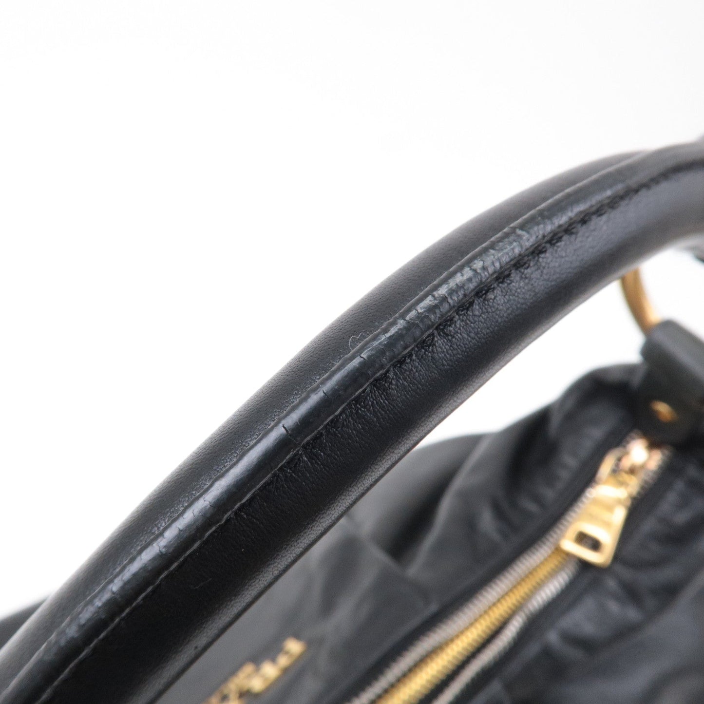 PRADA Logo Leather One Shoulder Bag NERO Black