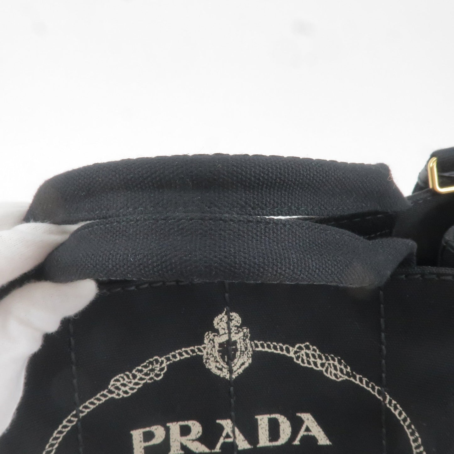 PRADA Canapa Mini Canvas 2Way Bag Shoulder Bag Black B2439G