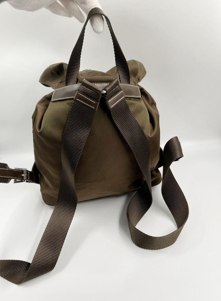 Prada Khaki Nylon Backpack