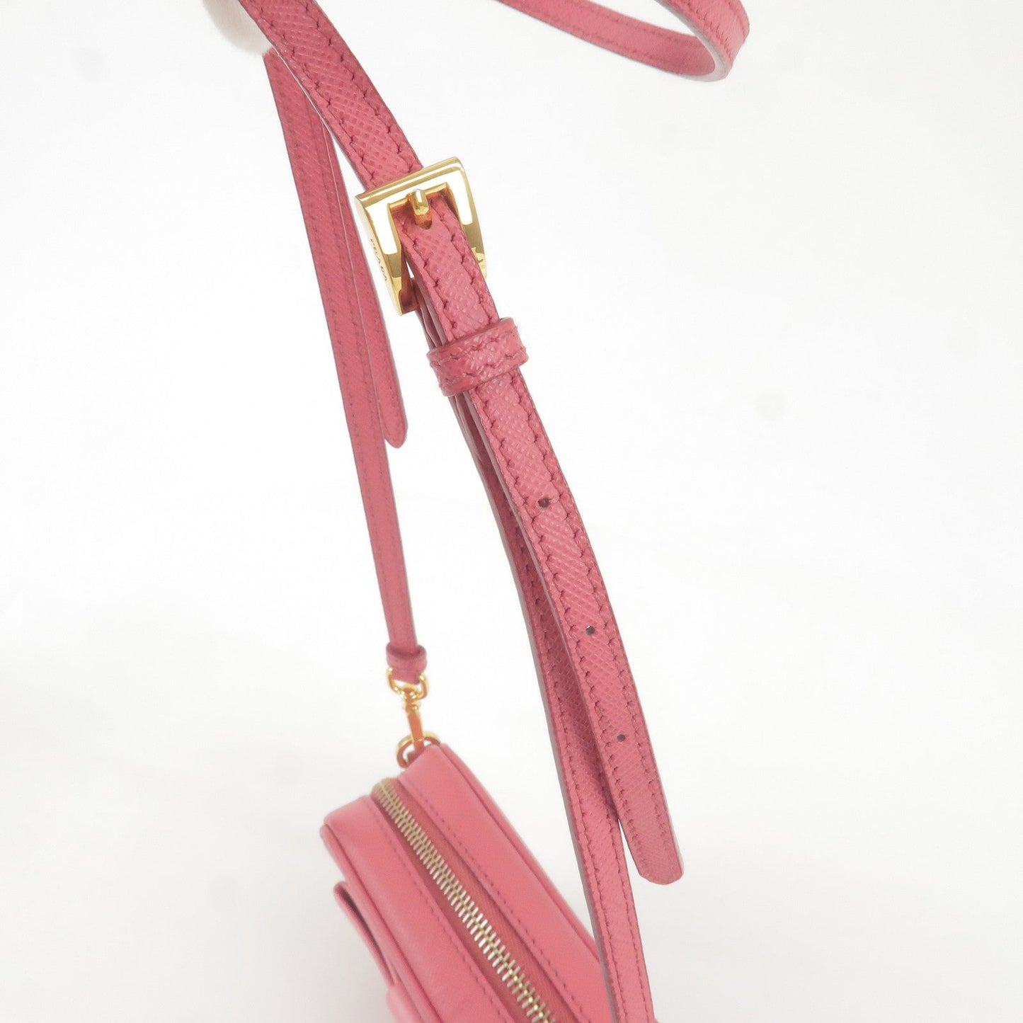 PRADA Bow Ribbon Leather Shoulder Bag Purse Pink