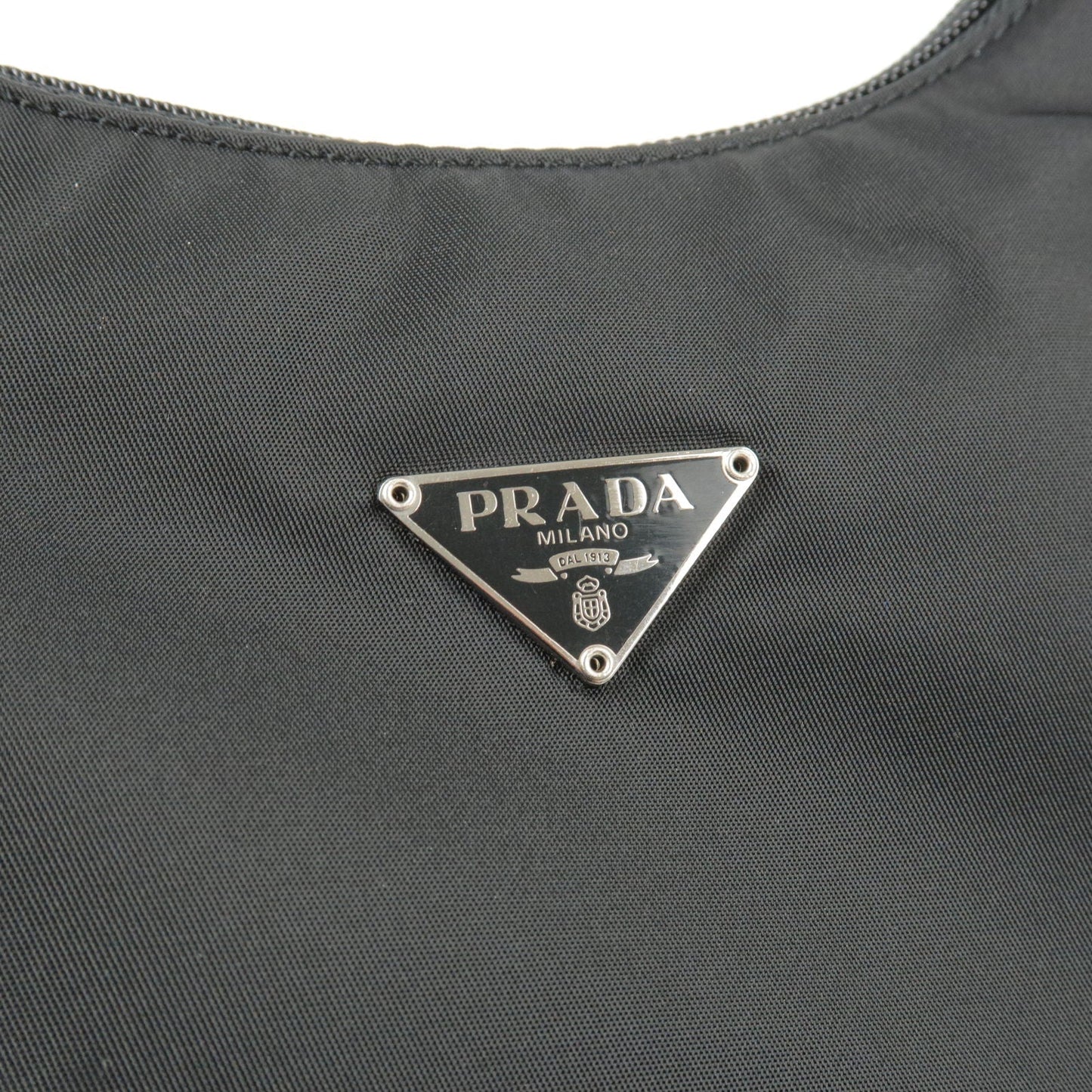 PRADA Logo Nylon Hand Bag Mini Bag NERO Black MV519