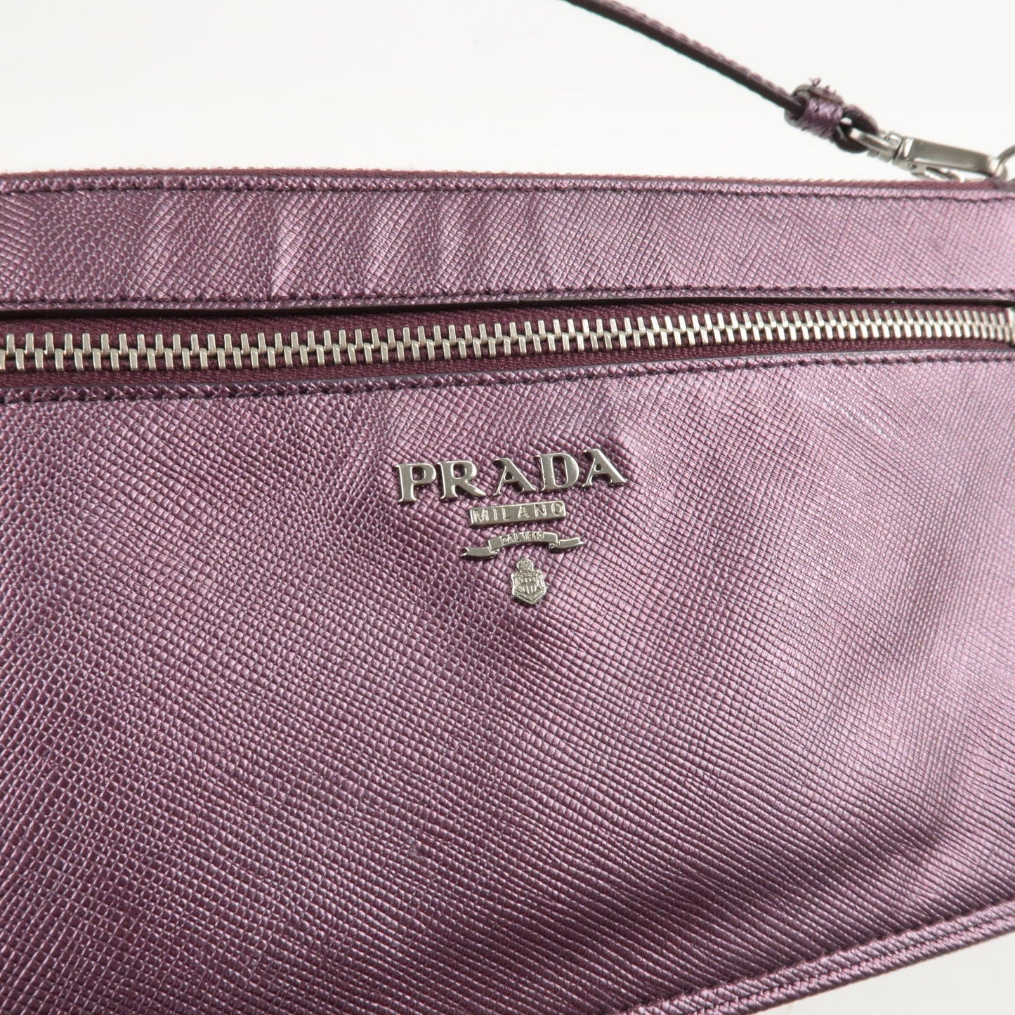 Prada Leather 2 Way Shoulder Bag Pouch Purple